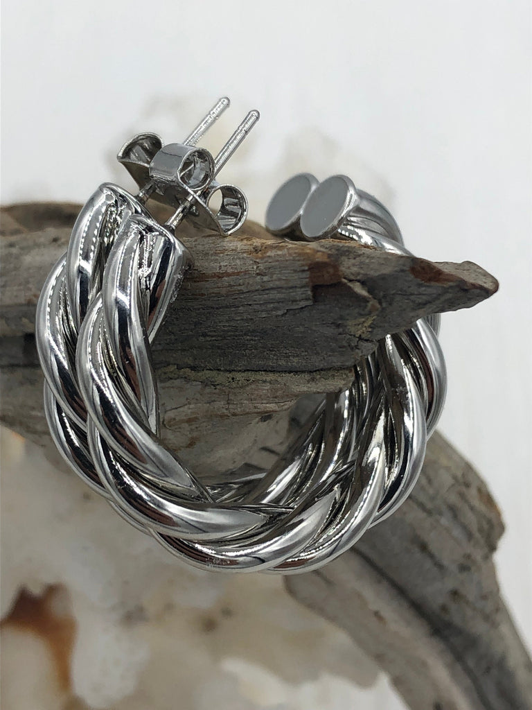 Silver Braided Hoop Earrings large, Sterling Silver, Côté Caché, Silver  Hoop Earrings, Spiral Hoop, Twist Hoop, Creole Hoop Earrings - Etsy